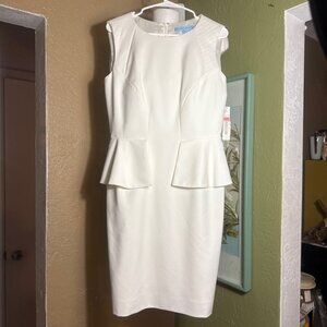Antonio Melani "Rupertura" Ivory Peplum Sheath Dress NWT Size 8